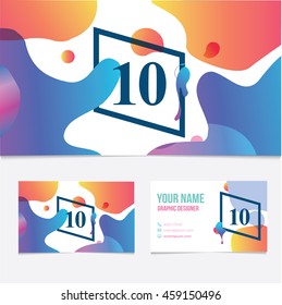 Business Card Template. Number 10  design vector template Abstract Colorful Background.Vector graphic design.