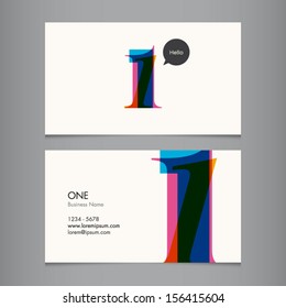 Business Card Template With Number One