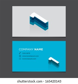 Business card template with number one