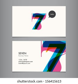 Business Card Template With Number Seven