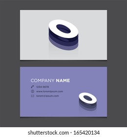 Business card template with number zero