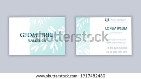 Business card template on both sides. White background, horizontal position. Delicate, beautiful modern, design, Contacts, phone number, e-mail, company logo. Vector illustration.
