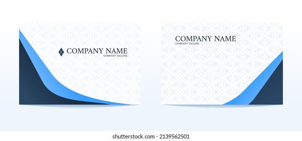 Business Card Template with Pattern Batik Floral and Blue Ocean Modern Elegant Style for Company Identity