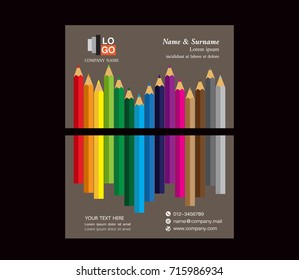  Business Card Template, pencils design