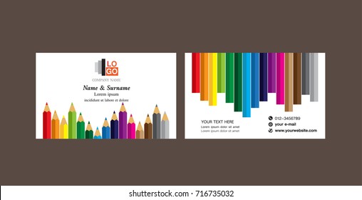  Business Card Template, pencils design