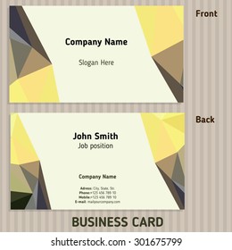 Business card template. Polygon abstract bacground.