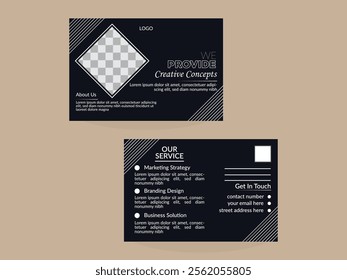 business card template, postcard design template layout design