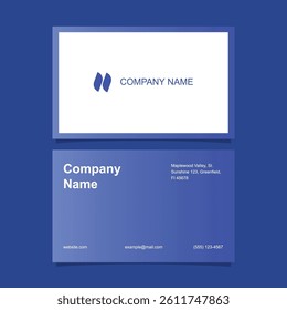Business card template for professional and company branding in blue gradient color