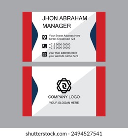 Business card template. Professional corporate minimalist abstract company card. Creative personal visiting card.