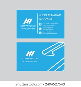 Business card template. Professional corporate minimalist abstract company card. Creative personal visiting card.