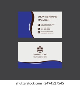 Business card template. Professional corporate minimalist abstract company card. Creative personal visiting card.