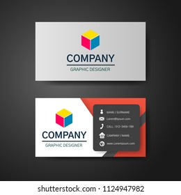 Business Card Template. Ready to apply to your design. Vector illustration.