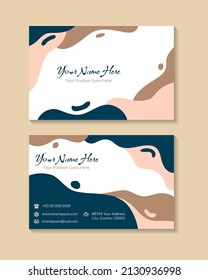 business card template ready to print with pastel color. vintage business card using horizontal layout, retro concept, creative business card concept