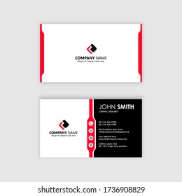 Business Card Template Red And Black Color