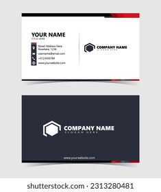 Business card template red and black color
