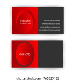 business card template with red bubble style isolated background