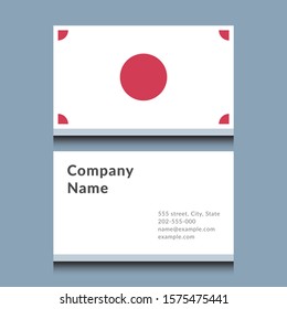 Business card template with red circle background. Editable vector graphic for company and business.