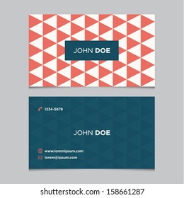 Business card template, red pattern vector design editable