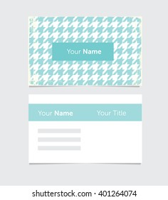 Business card template, retro background pattern