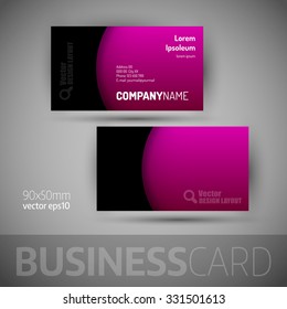 Business card template with sample texts. Elegant vector design elements.