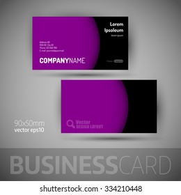 Business card template with sample texts. Elegant vector design elements.