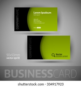Business card template with sample texts. Elegant vector design elements.