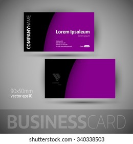 Business card template with sample texts. Elegant vector design elements.