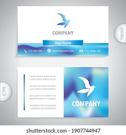 Business Card Template. Seagull Icon. Symbol For Sport Yacht Clubs And Sea Resorts. Shops And Restaurant. Concept For Business And Commerce.