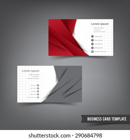 Business Card template set 027 red and grey layer overlab element vector illustration eps10