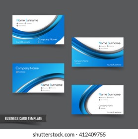 Business Card template set  50 blue curve element for modern business concept vector illustration