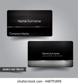 Business Card Template Set 53 Dark Metal And Steel Element  Vector Illustration Eps10 