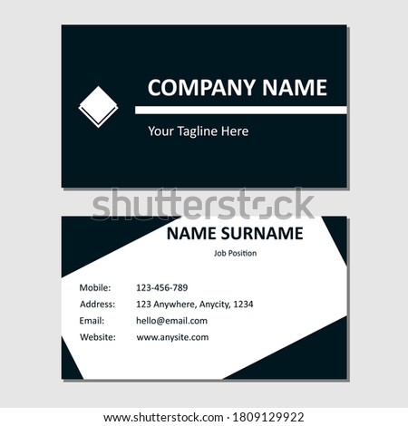 Business card template with simple design and monochrome color