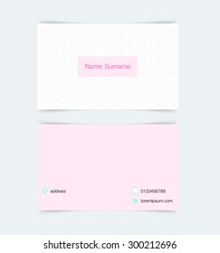 Business card template with simple pattern background. Vector illustration.