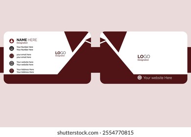 Business card template with solid icons creative layout with modern color design , clean modern business card