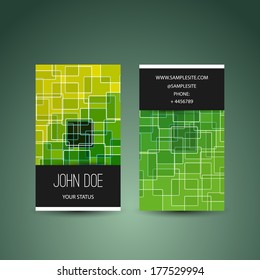 Business Card Template with Square Pattern