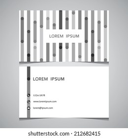 business card template with a striped  pattern