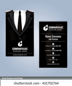 Business card template. Suits background, Modern Business card, Illustration Vector10