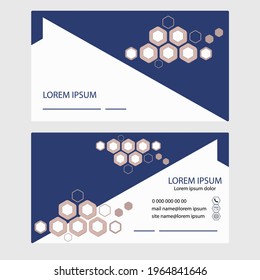 Business card template with technological elements, blue-beige