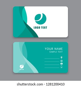 Business card template. Trendy vector isolated on gray background. Modern editable business card for web site and design template. Creative abstract concept, vector illustration