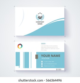 Business card template with Triangle abstract concept and commercial design. vector illustration