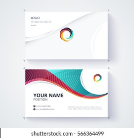 Business card template with Triangle abstract concept and commercial design. vector illustration