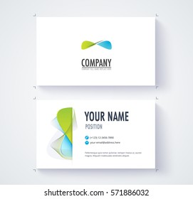 Business card template with Triangle abstract concept and commercial design. vector illustration