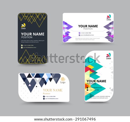 Business card template with Triangle abstract concept and commercial design. vector illustration