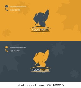 Business card template with turkey bird symbol - vector illustration