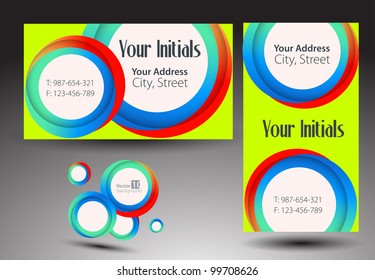 Business card template. Vector
