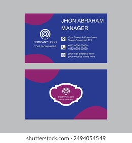 Business card template vector art illustration. professional and modern corporate minimalist abstract style. Creative visiting card design.