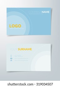 Business card template vector background blue curve element with space for text and artwork design