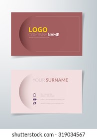 Business card template vector background pink and red element with space for text and artwork design