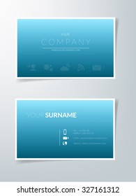 Business card template vector background blue element with space for text and artwork design