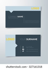 Business card template vector background blue and black element with space for text and artwork design